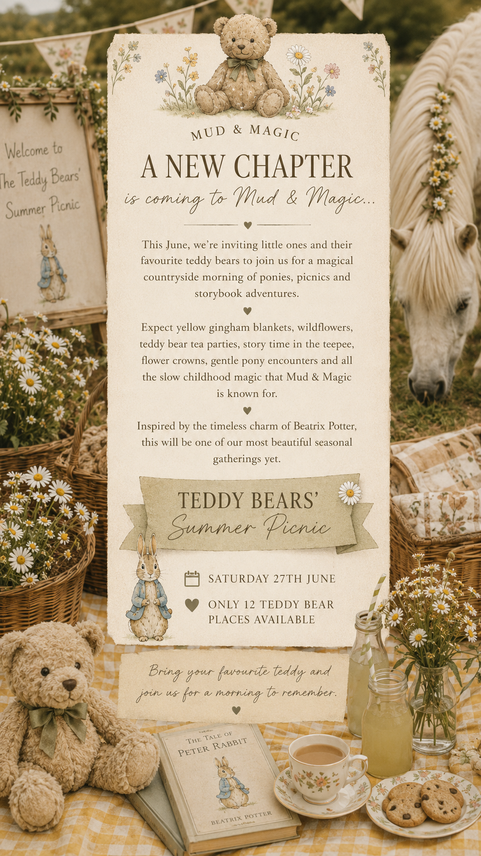 Teddy Bears Summer Picnic 💛 🧸✨